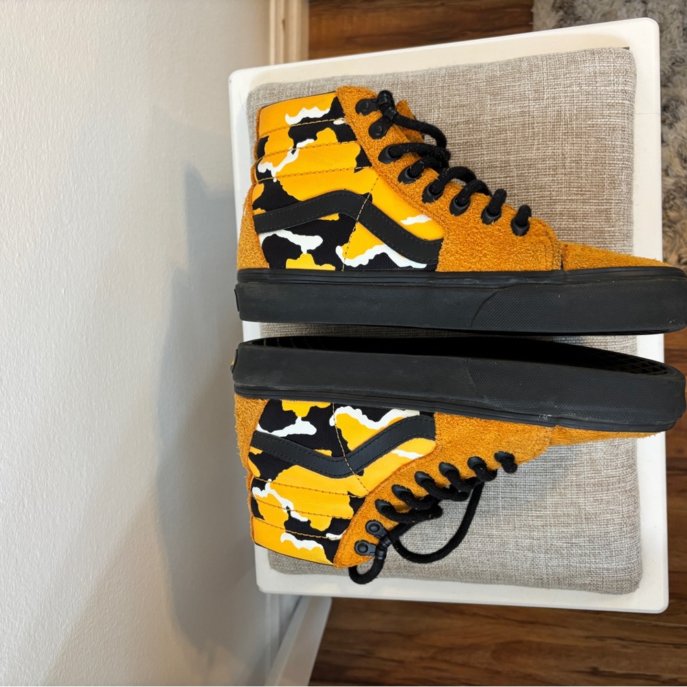 Vans Cordura High-Top Sneakers in Orange and Black - Picture 5 of 7